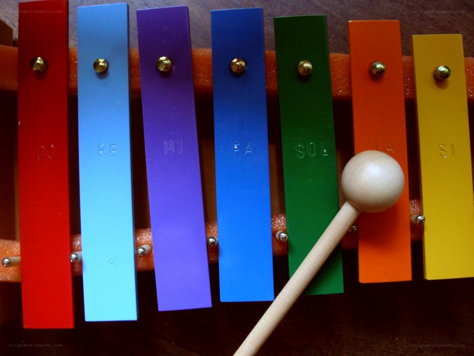 Colorful xylophone with mallet