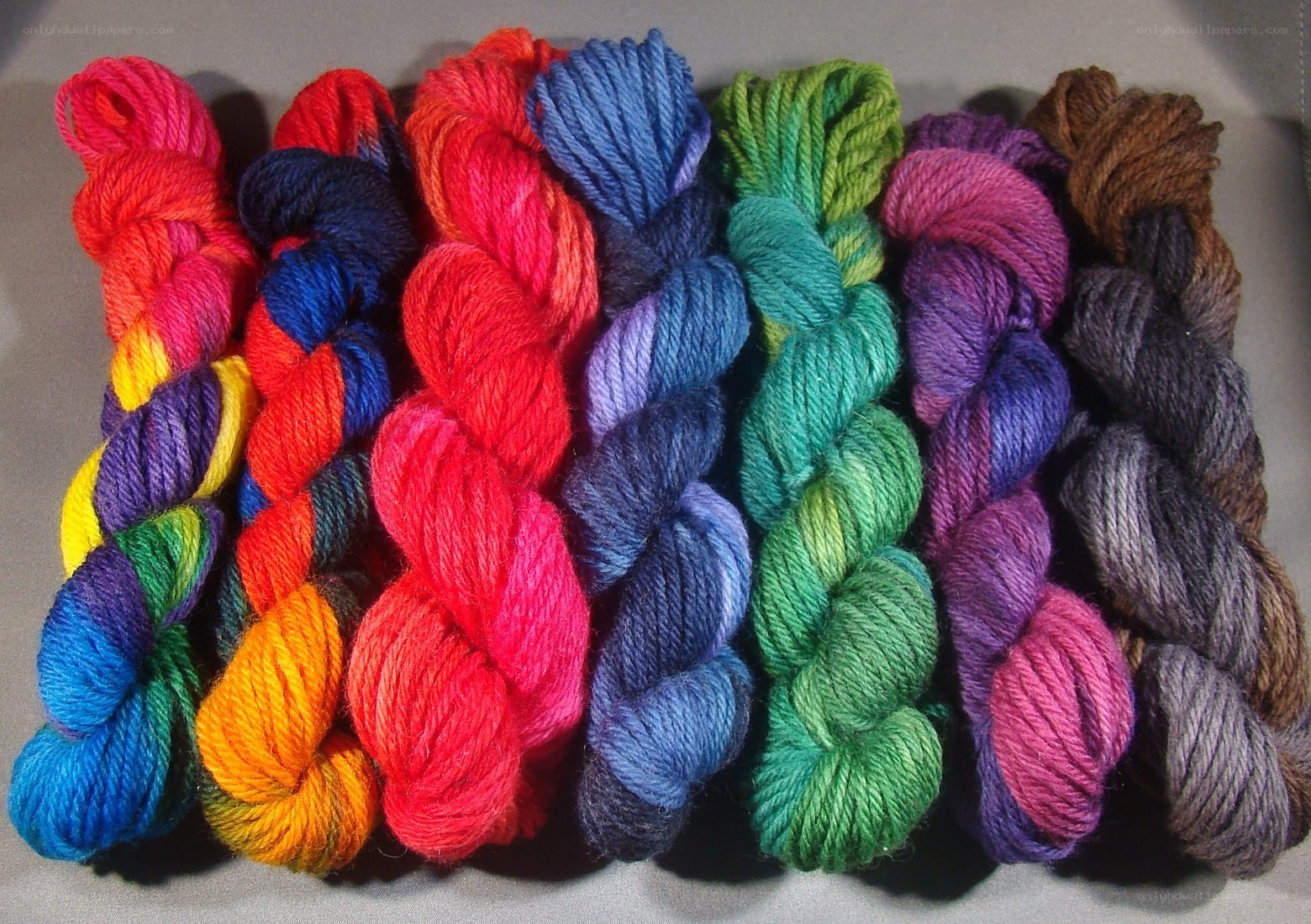 Colorful yarn skeins
