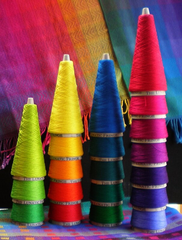 Colorful yarn spools