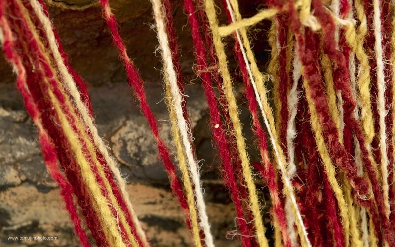 colorful yarn strands