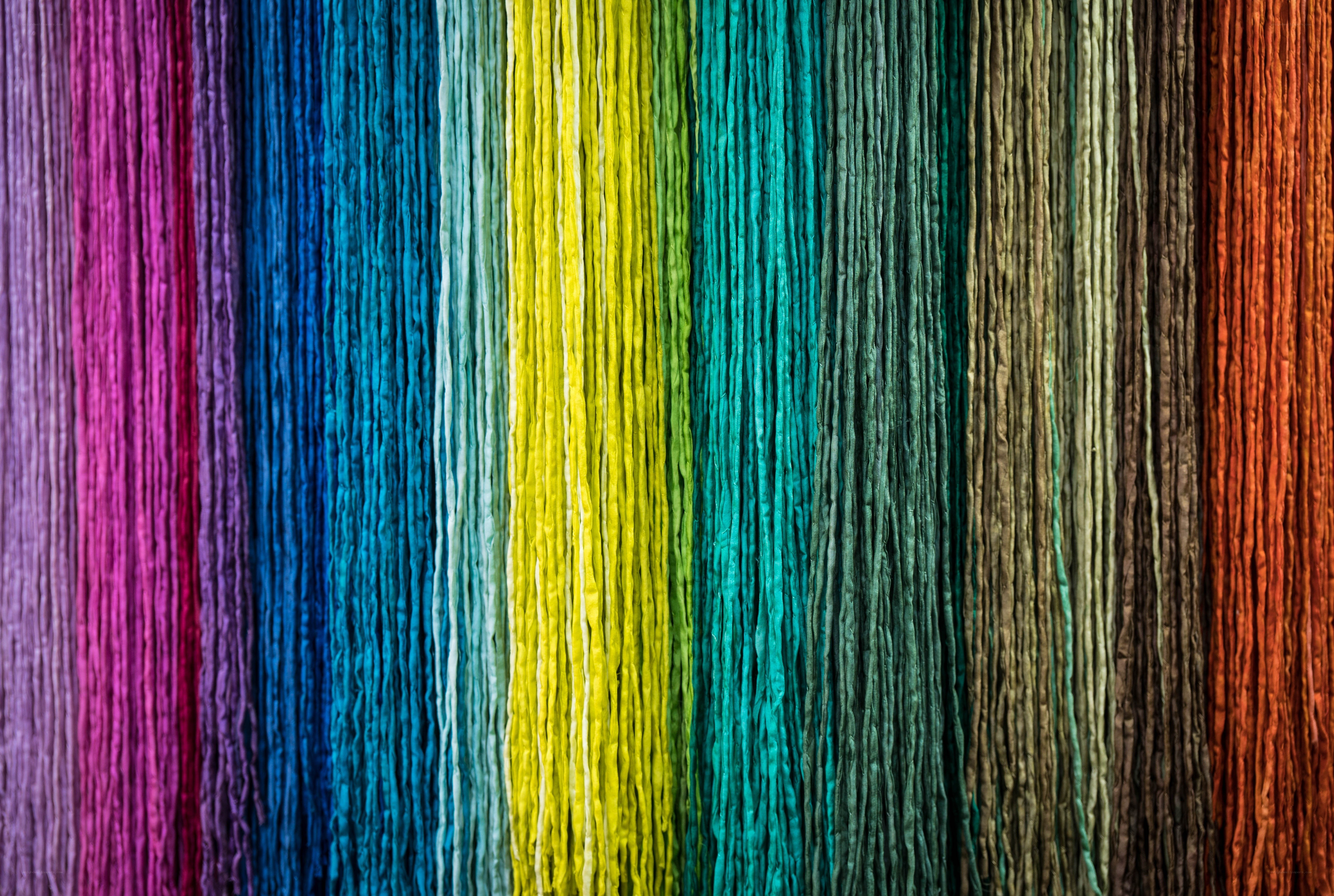 Colorful yarn strands