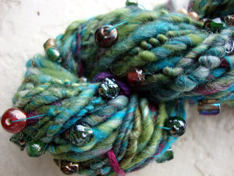 Colorful Yarn with Beads