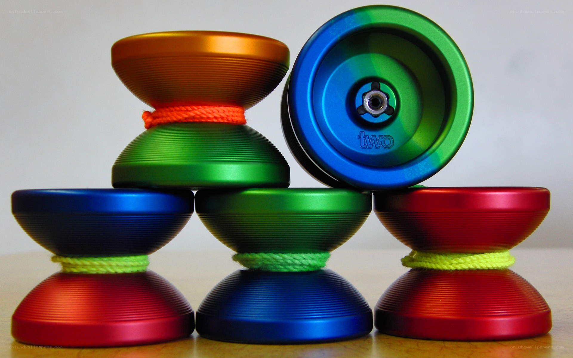 Colorful yo-yos on display