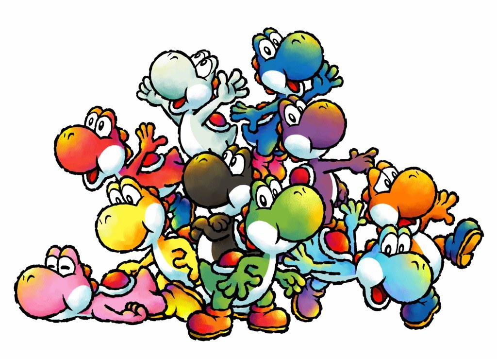 Colorful Yoshi characters