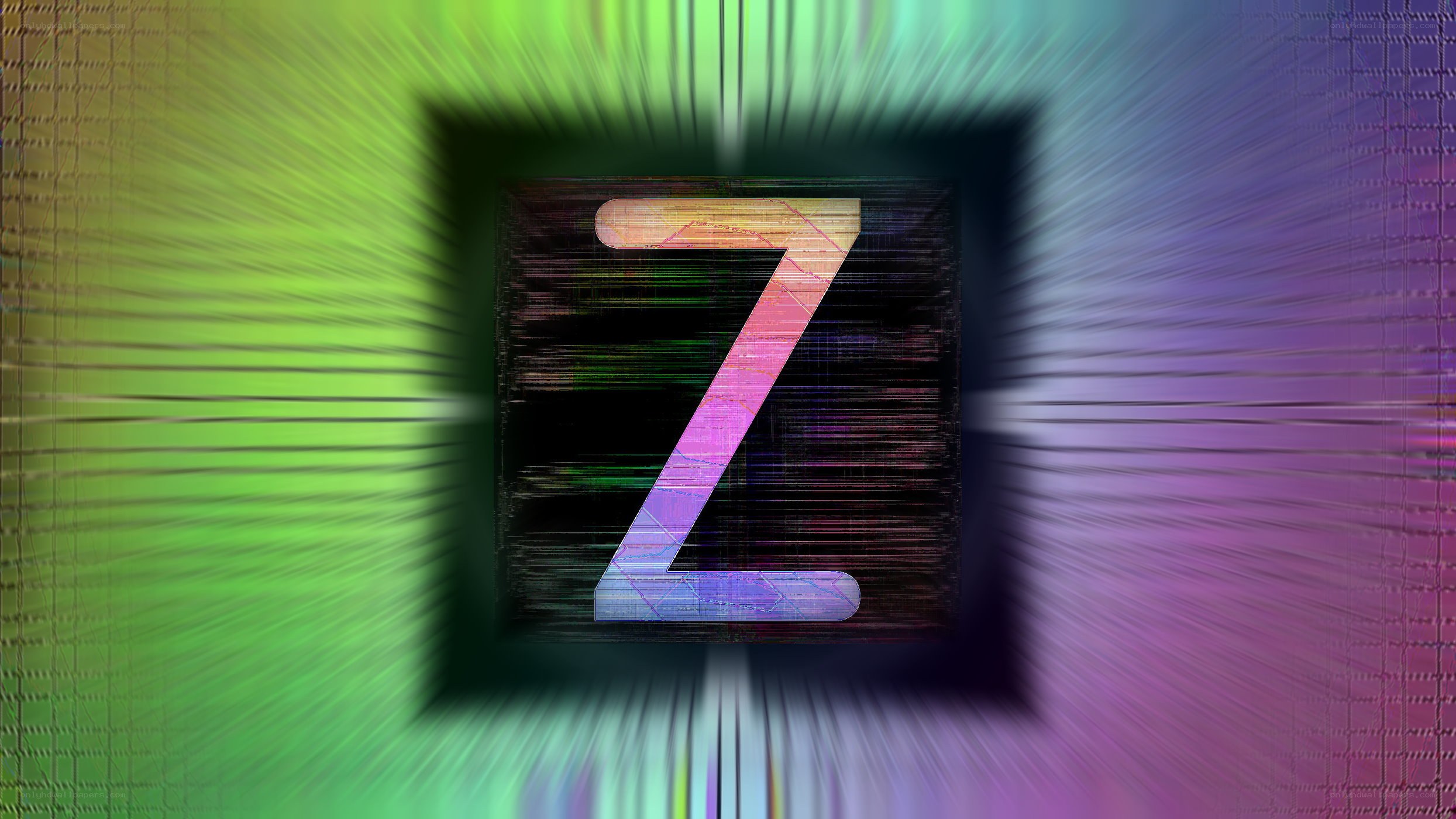 Colorful Z logo with glitch effect