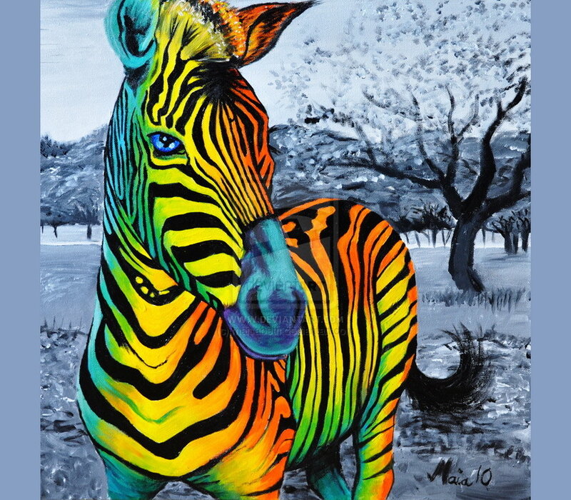 Colorful Zebra Painting