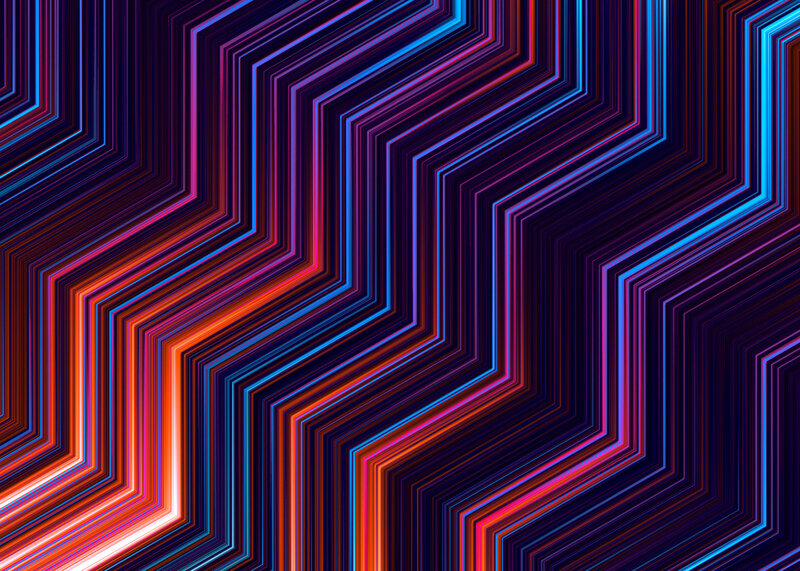 Colorful Zigzag Lines — Blue