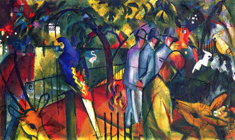 Colorful Zoo Scene Painting