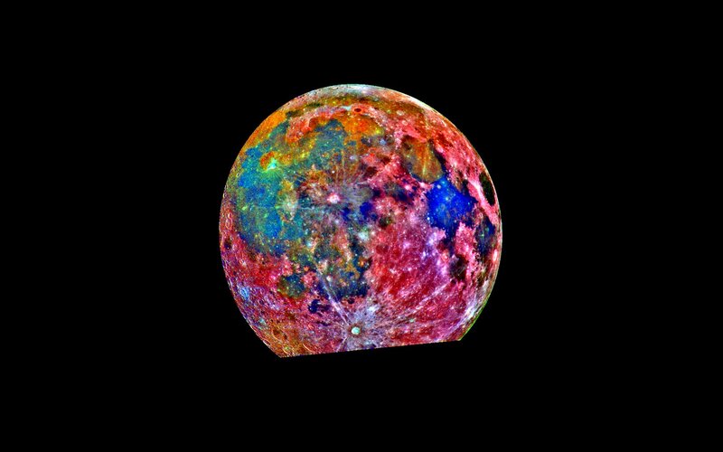 Colorized Moon Surface