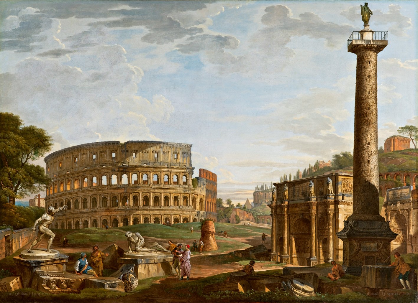 Colosseum and Trajan's Column