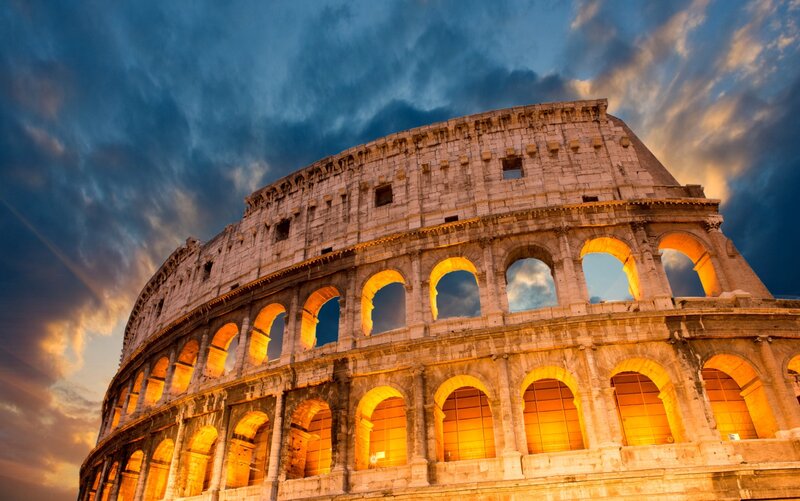 Colosseum at Dusk — Blue, Dramatic, Sunset