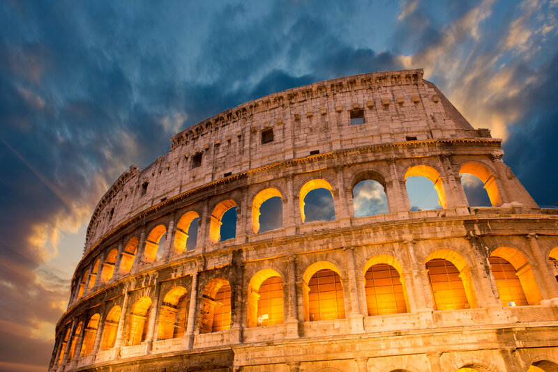 Colosseum at Dusk — Orange, Dramatic