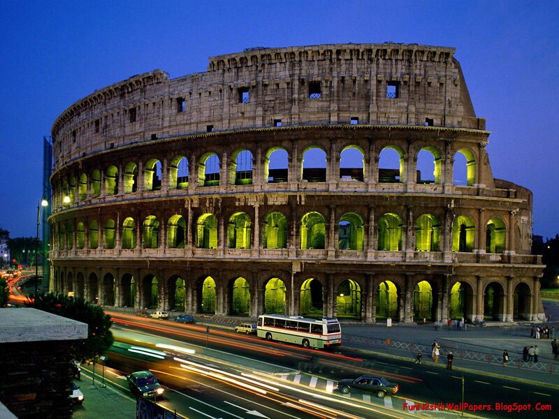 Colosseum at Night — Blue