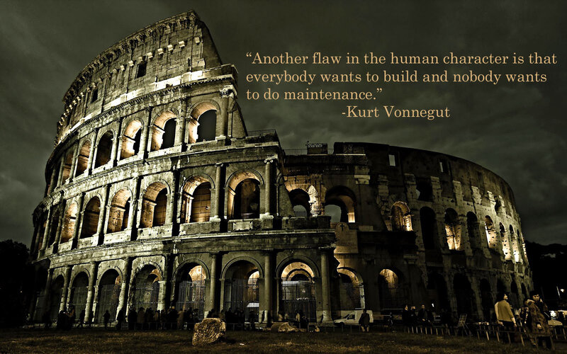 Colosseum at Night — Brown, Dramatic