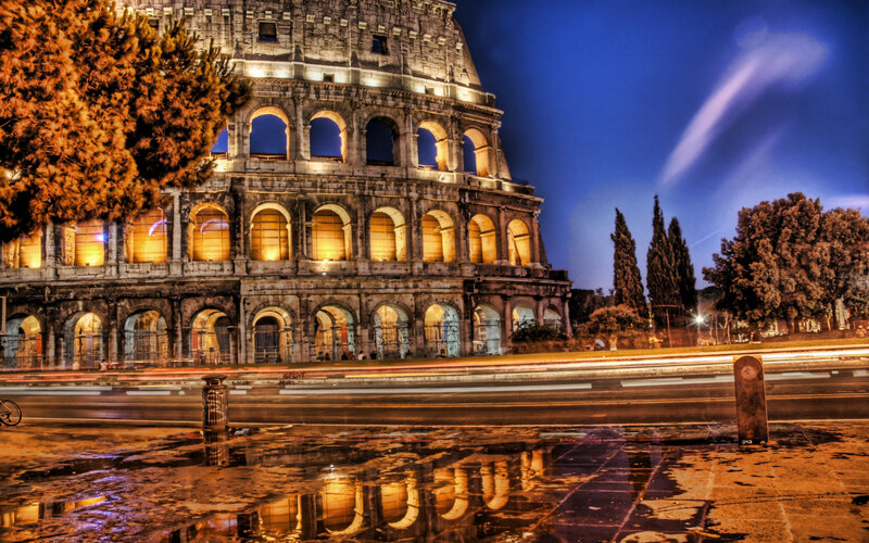 Colosseum at Night — Dramatic