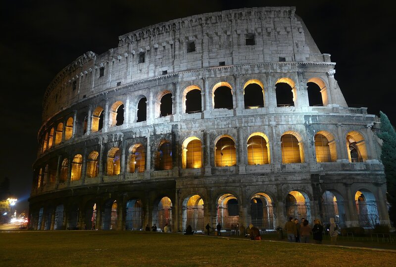 Colosseum at Night — Gray