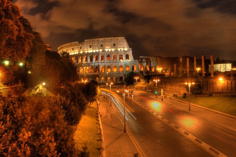 Colosseum at night in Rome