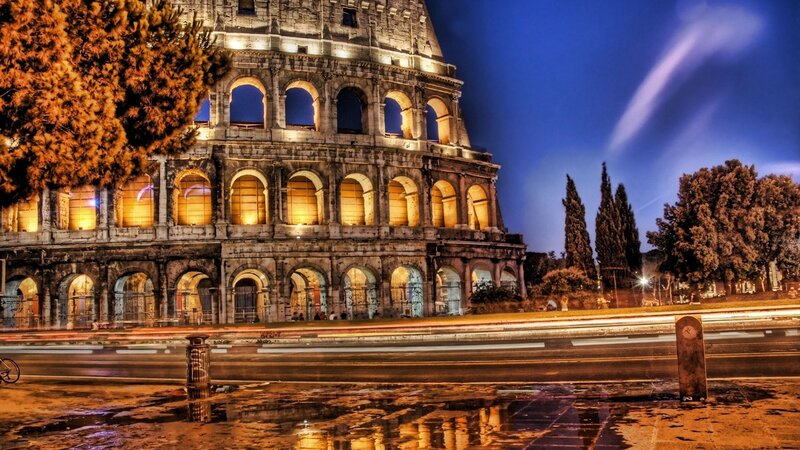 Colosseum at night in Rome