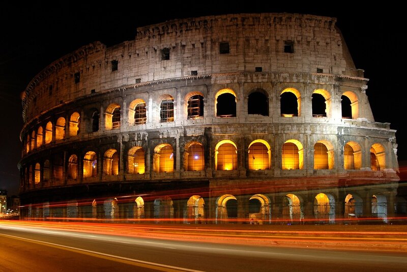 Colosseum at night in Rome