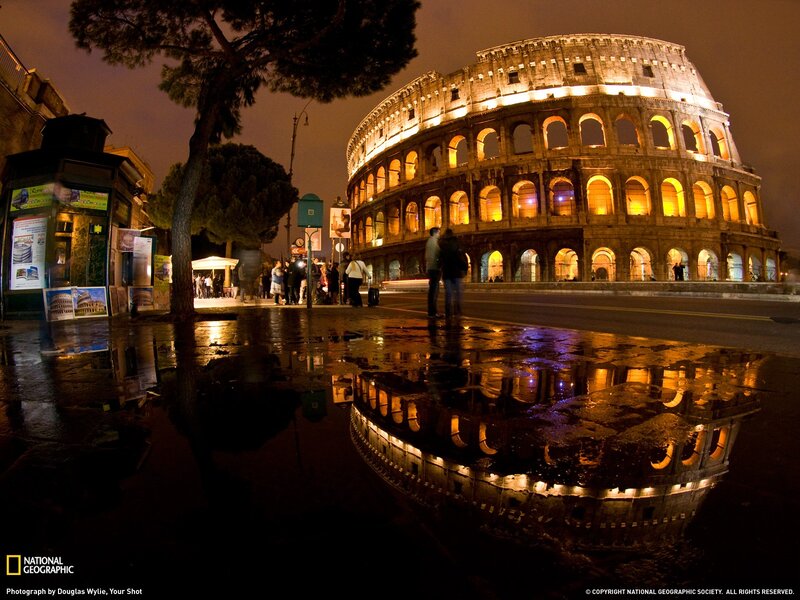 Colosseum at night in Rome