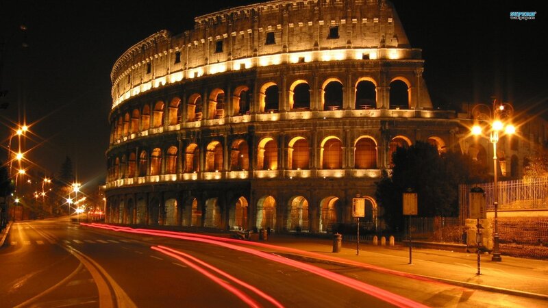 Colosseum at night in Rome