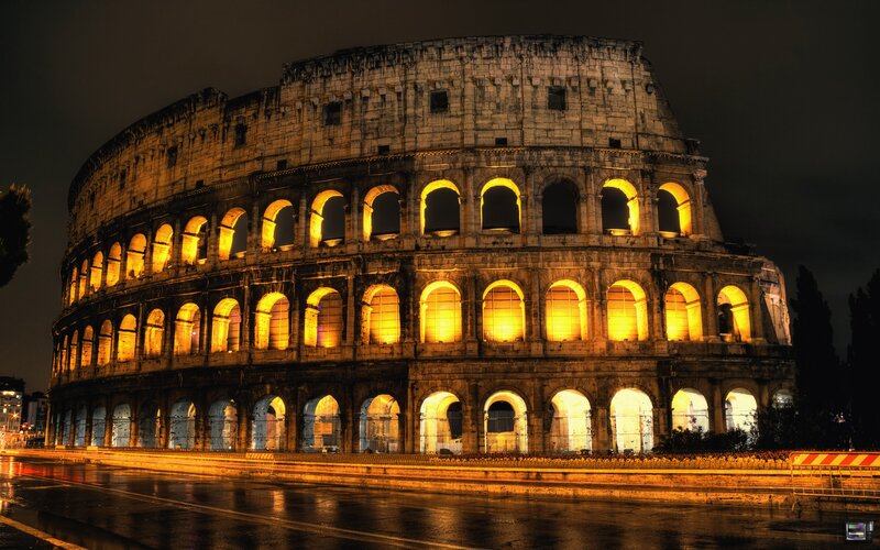 Colosseum at night in Rome