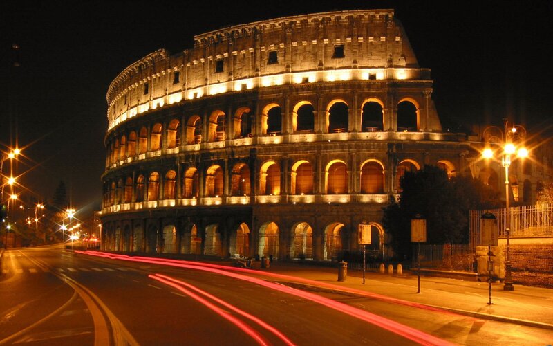 Colosseum at night in Rome