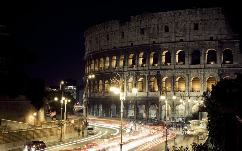 Colosseum at night in Rome
