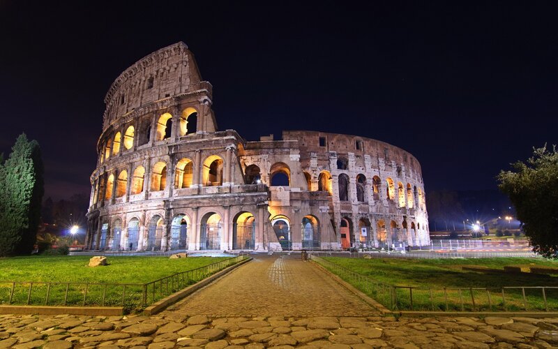 Colosseum at night in Rome
