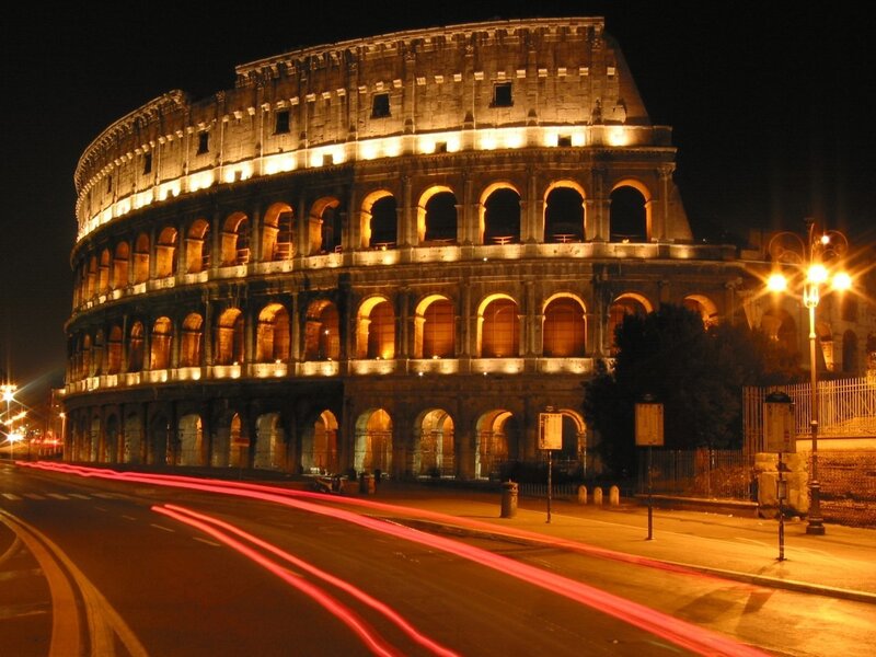 Colosseum at night in Rome