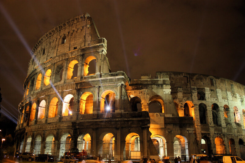 Colosseum at night in Rome