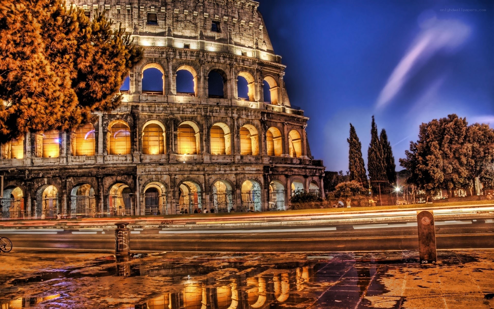 Colosseum at night in Rome