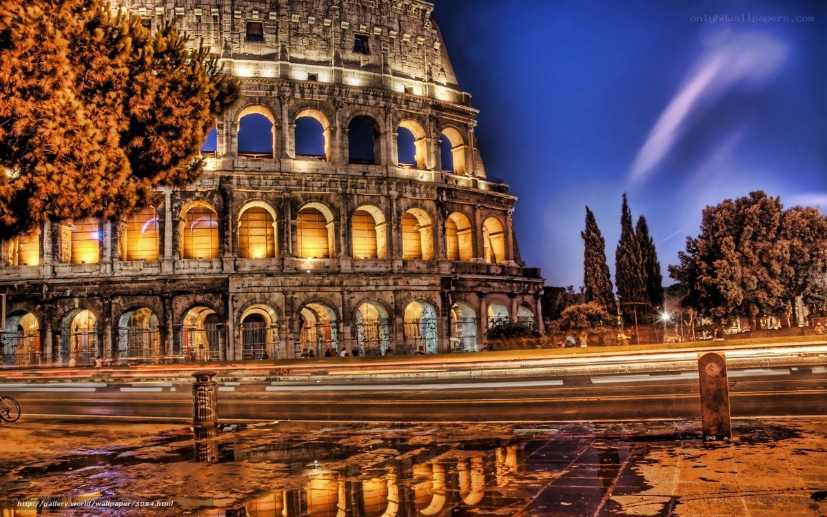 Colosseum at night in Rome