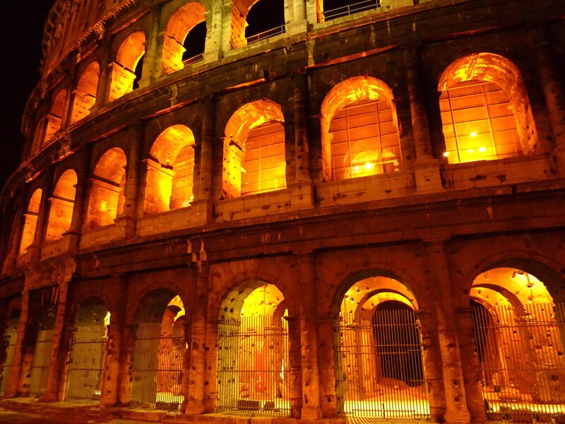 Colosseum at Night — Orange, Dramatic