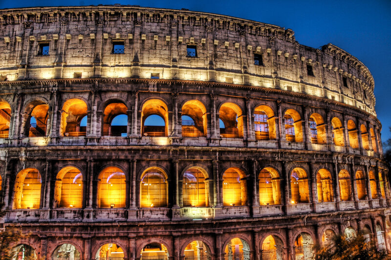 Colosseum at Night — Orange