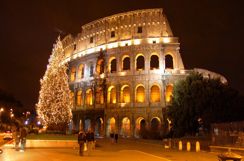 Colosseum at Night — Yellow