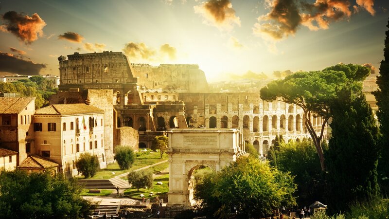 Colosseum at Sunset — Golden