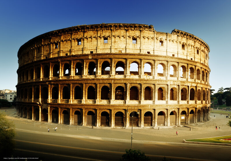 Colosseum in Rome at sunrise