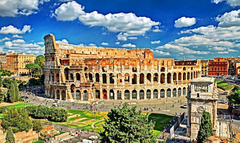 Colosseum in Rome — Blue, Dramatic, Afternoon, Photograph