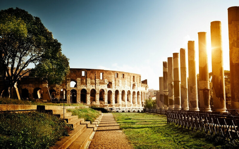 Colosseum in Rome — Blue, Serene, Afternoon, Photograph