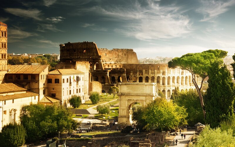 Colosseum in Rome — Brown, Dramatic, Afternoon, Photograph