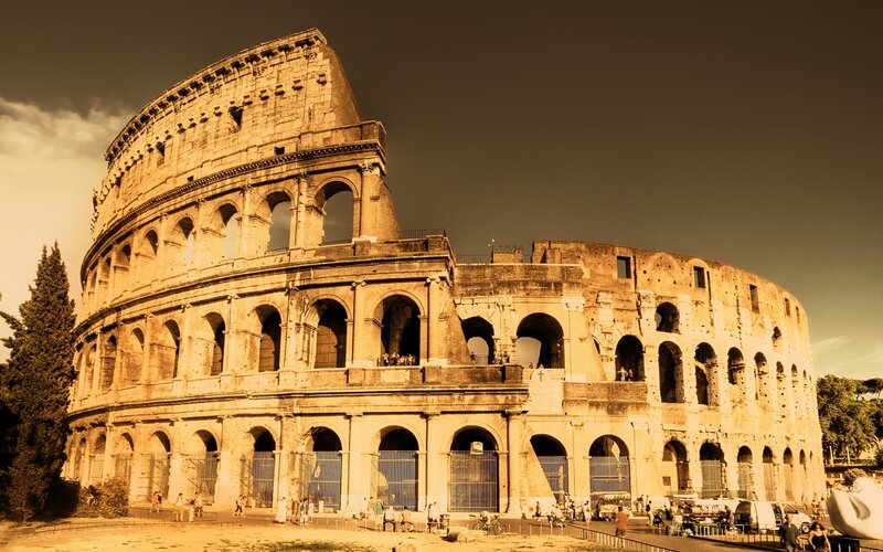 Colosseum in Rome — Brown, Dramatic, Sunset