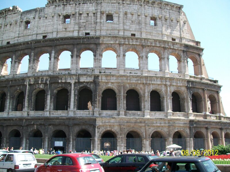 Colosseum in Rome — Gray, Touristic