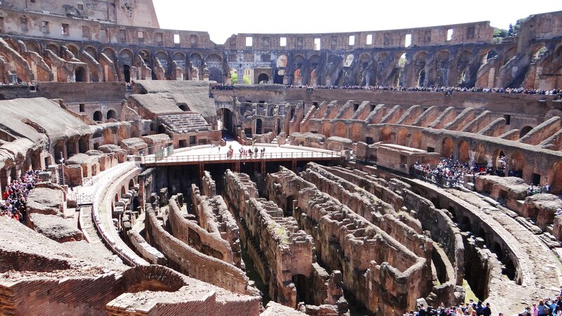 Colosseum Interior — Brown, Historical, Afternoon, Photograph, Ruins, Crowd