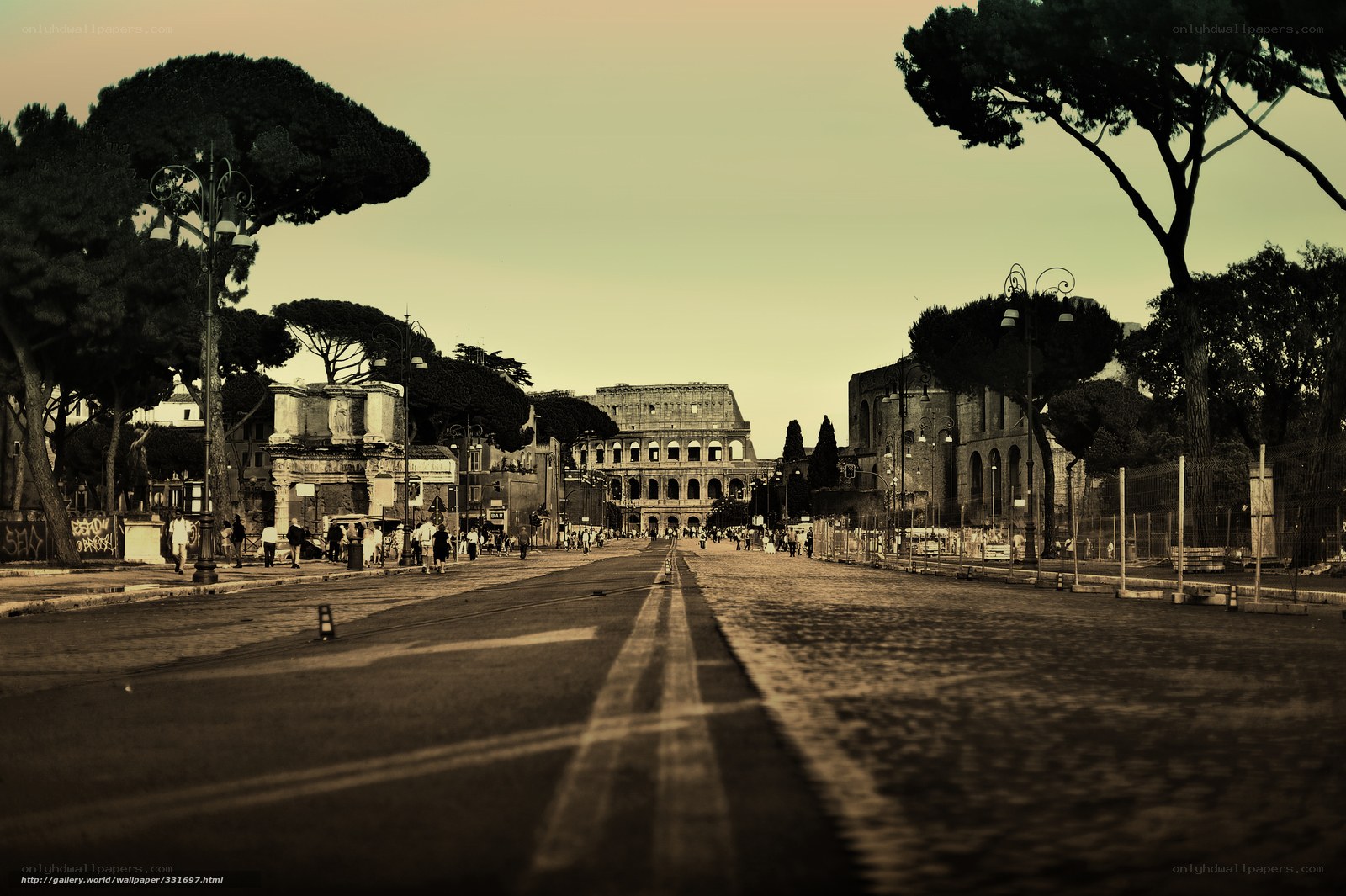 Colosseum view from Via dei Fori Imperiali