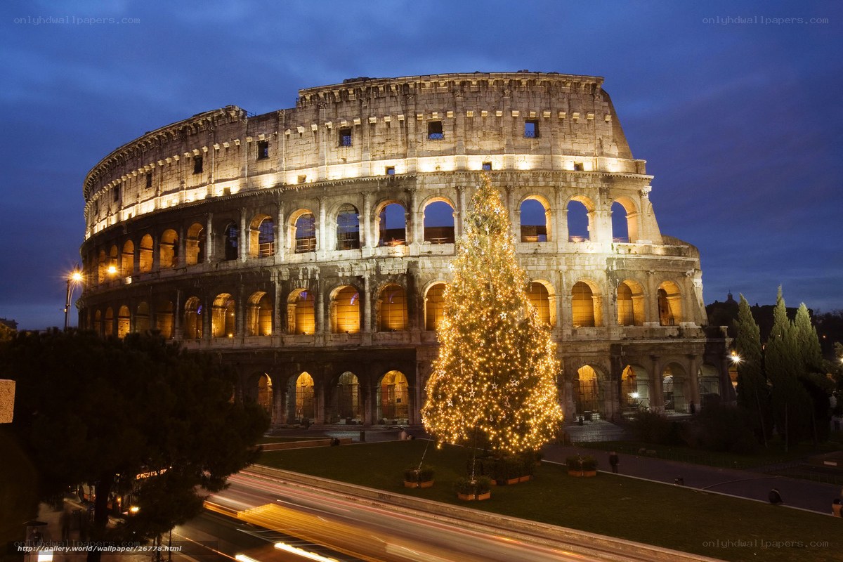 Colosseum with Christmas tree