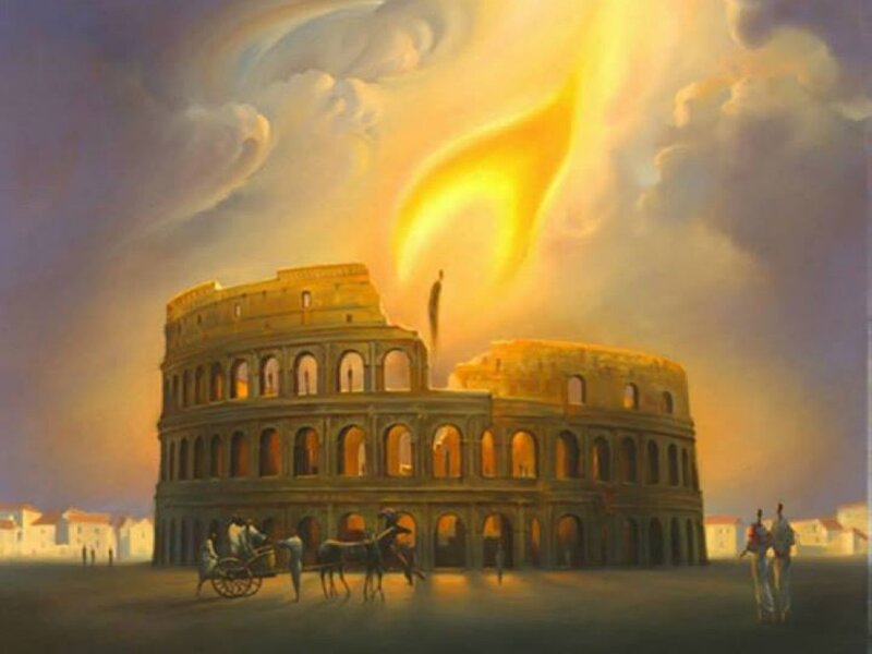 Colosseum with Fire