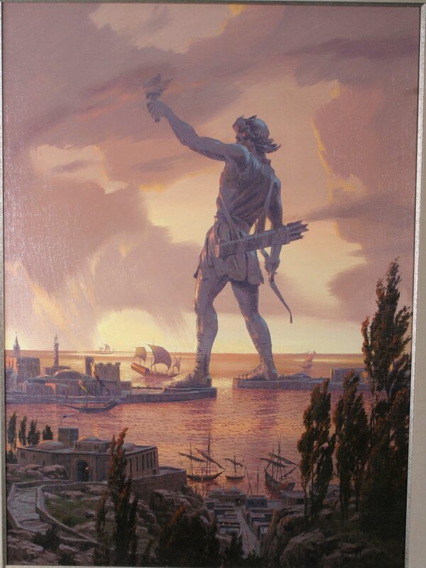 Colossus of Rhodes at sunset