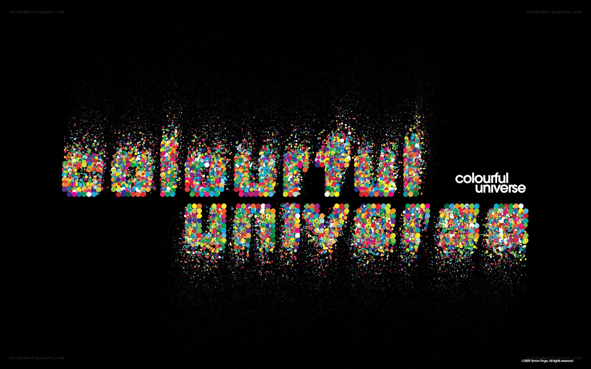 colourful universe text art