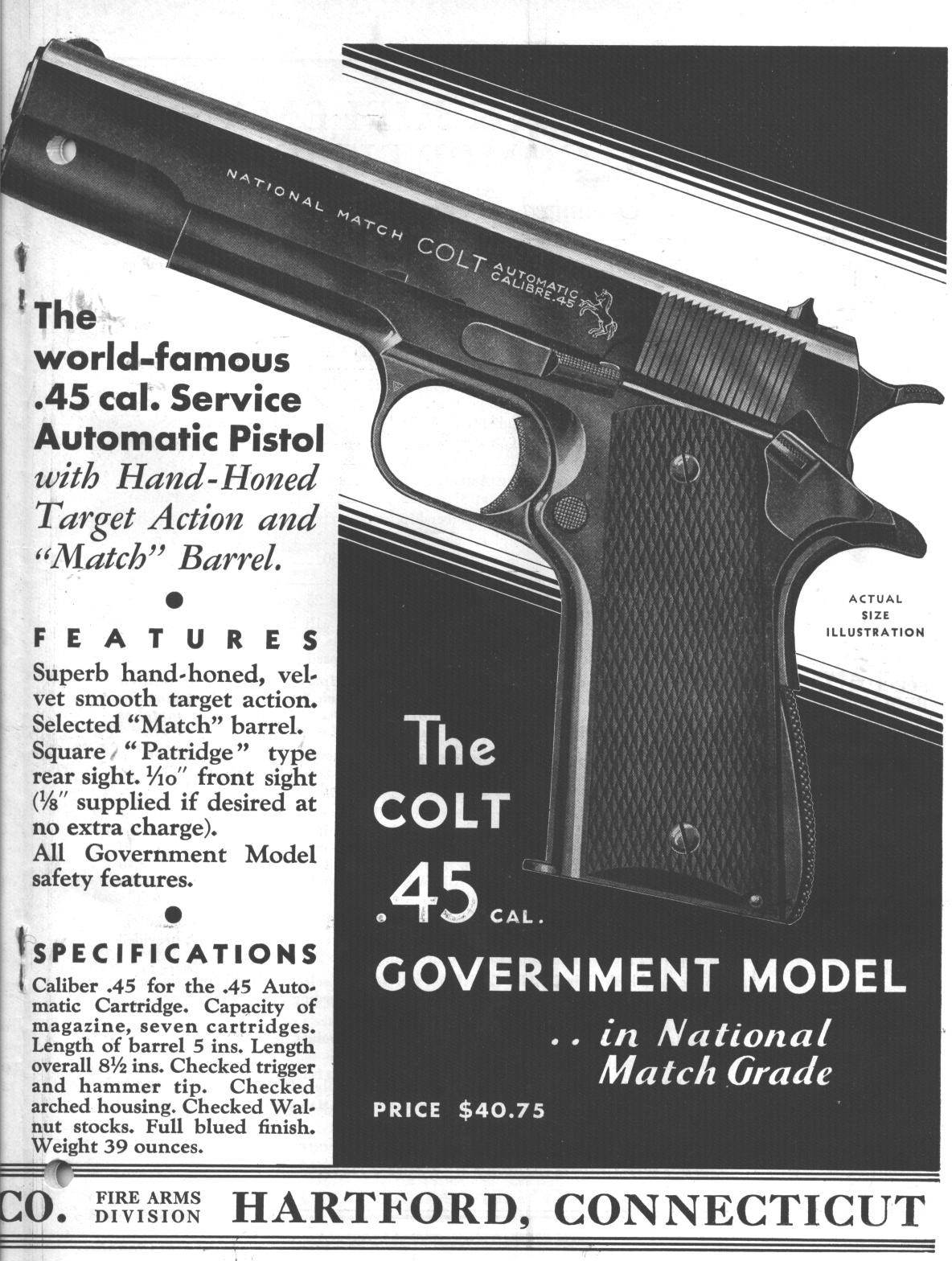 Colt .45 pistol ad